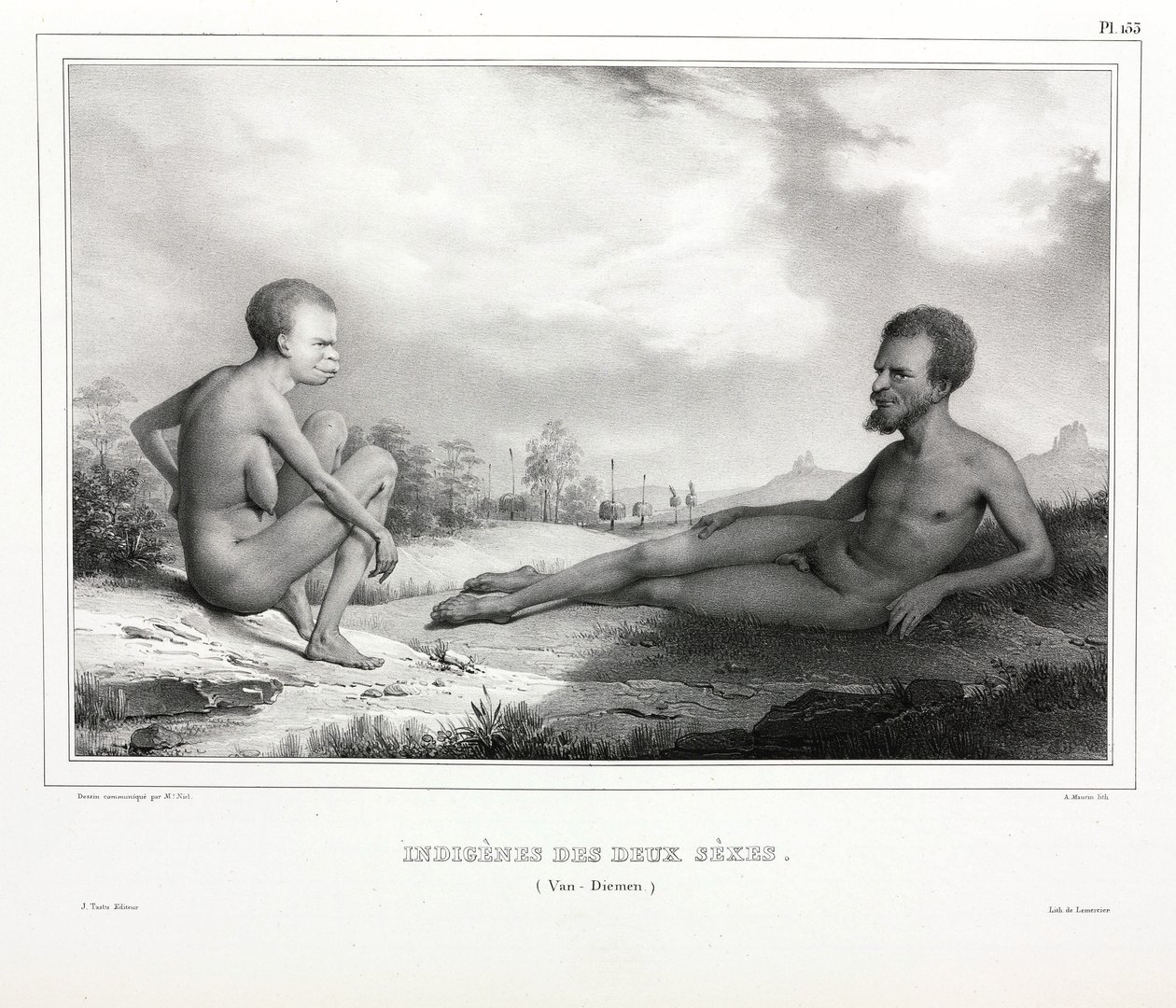 Pareja de aborígenes de Tasmania (Australia) de Unbekannt