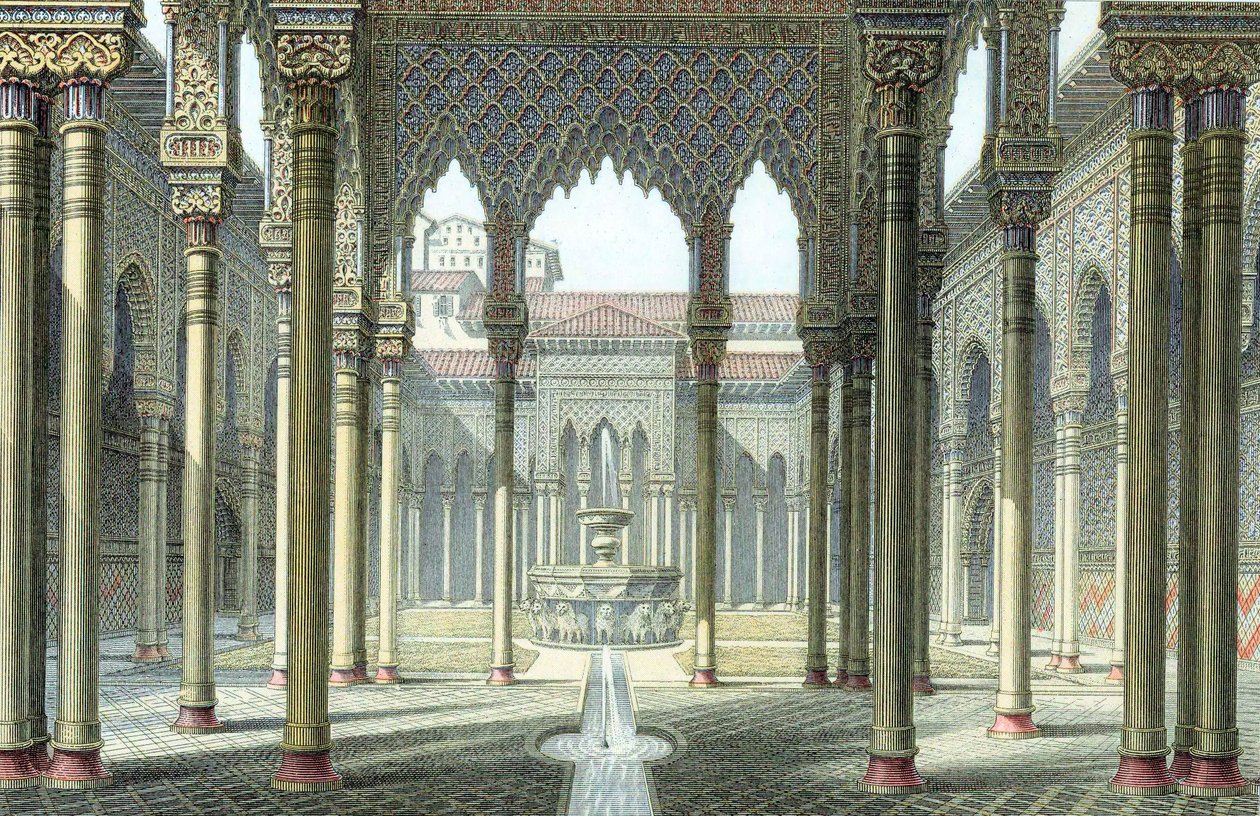 Patio de los Leones, palacio de la Alhambra, Granada, España de Unbekannt