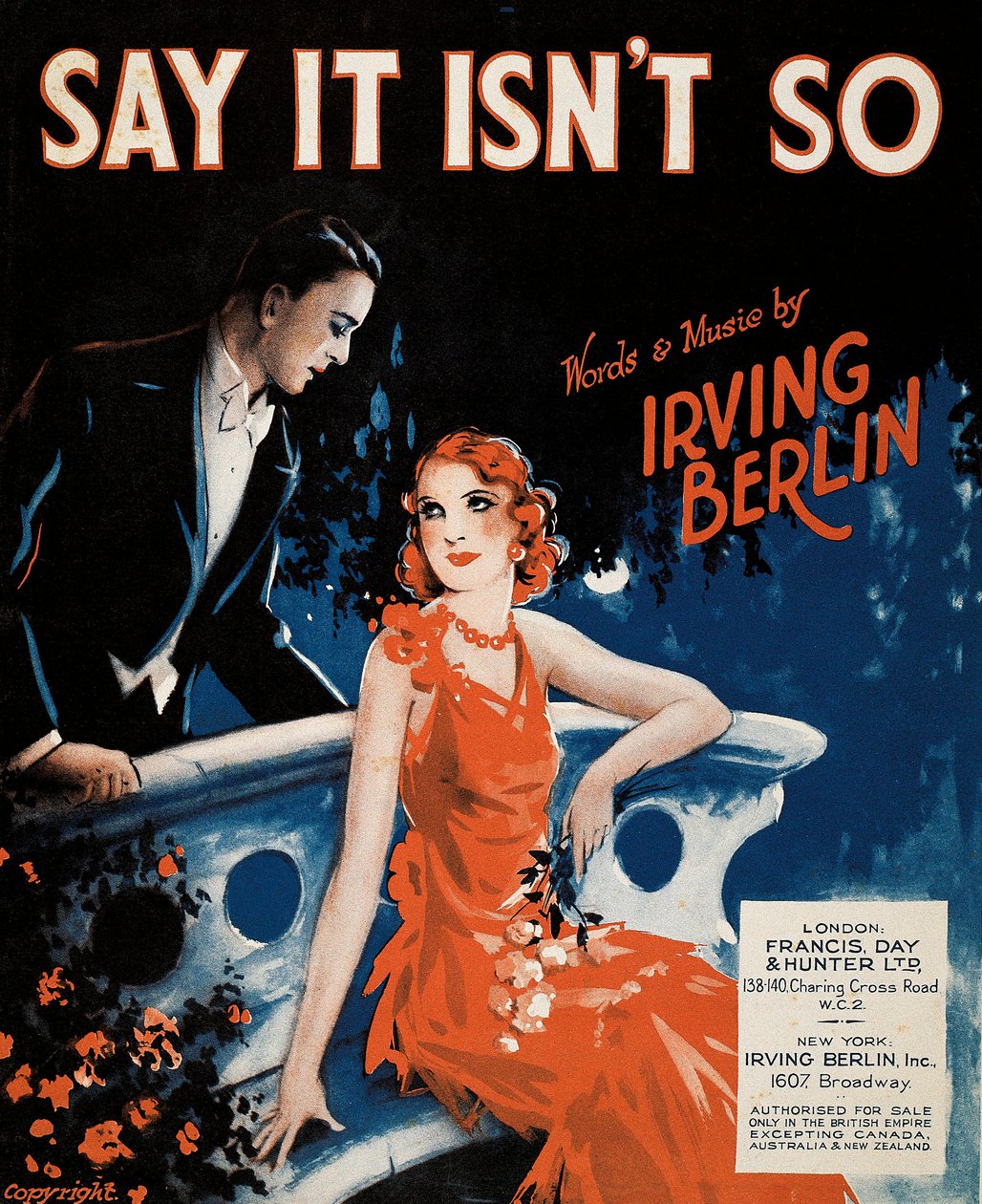 Portada de la partitura de "Dime que no es así" de Irving Berlin (1888-1989). 1932 DR de Unbekannt