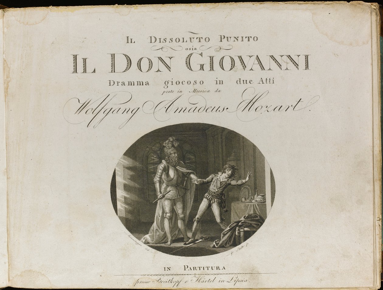 Portada de la partitura de la ópera Don Giovanni de Wolfgang Amadeus Mozart de Unbekannt