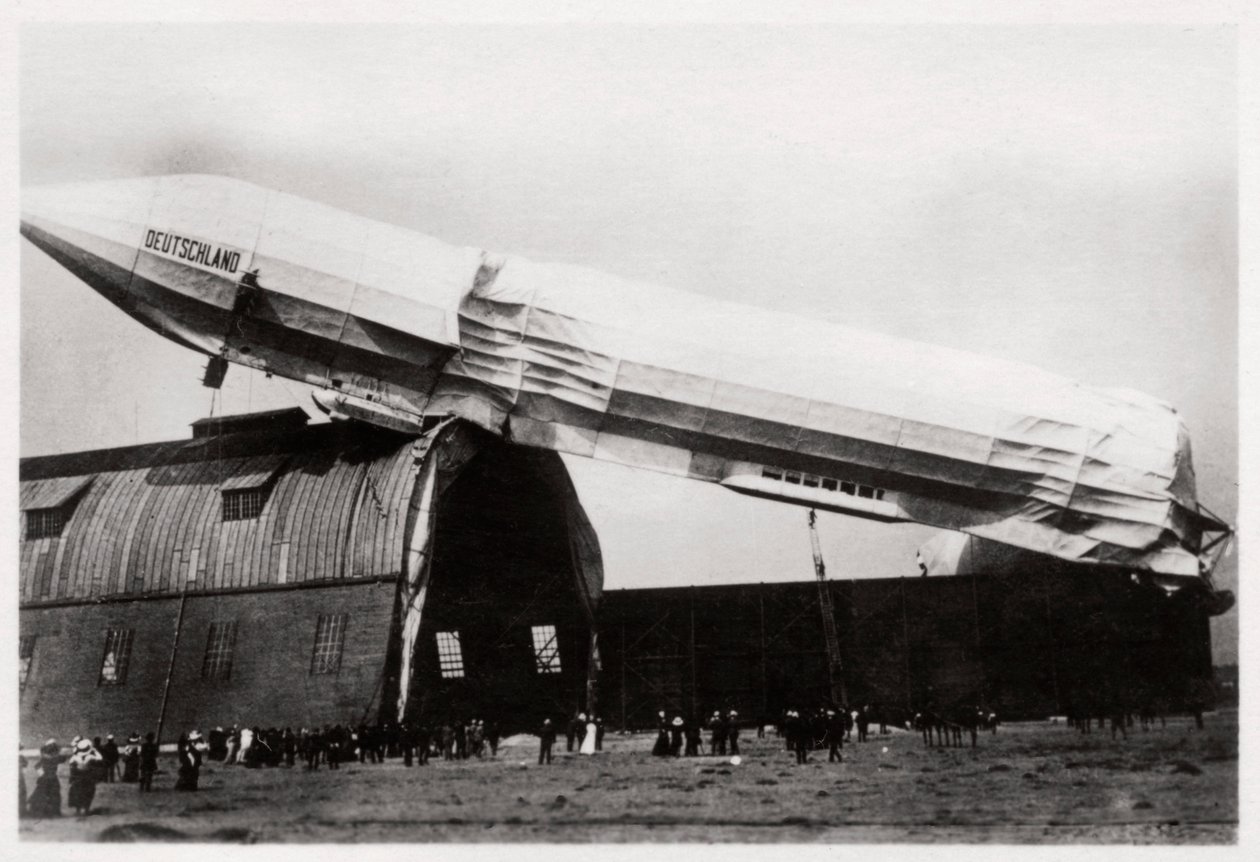 Zeppelin estrellado LZ 8 Deutschland II, Düsseldorf, Alemania, 1911 de Unbekannt