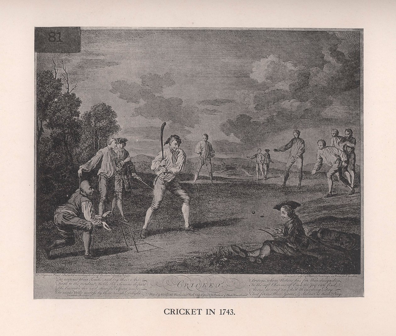 Críquet en 1743, 1912 de Unbekannt
