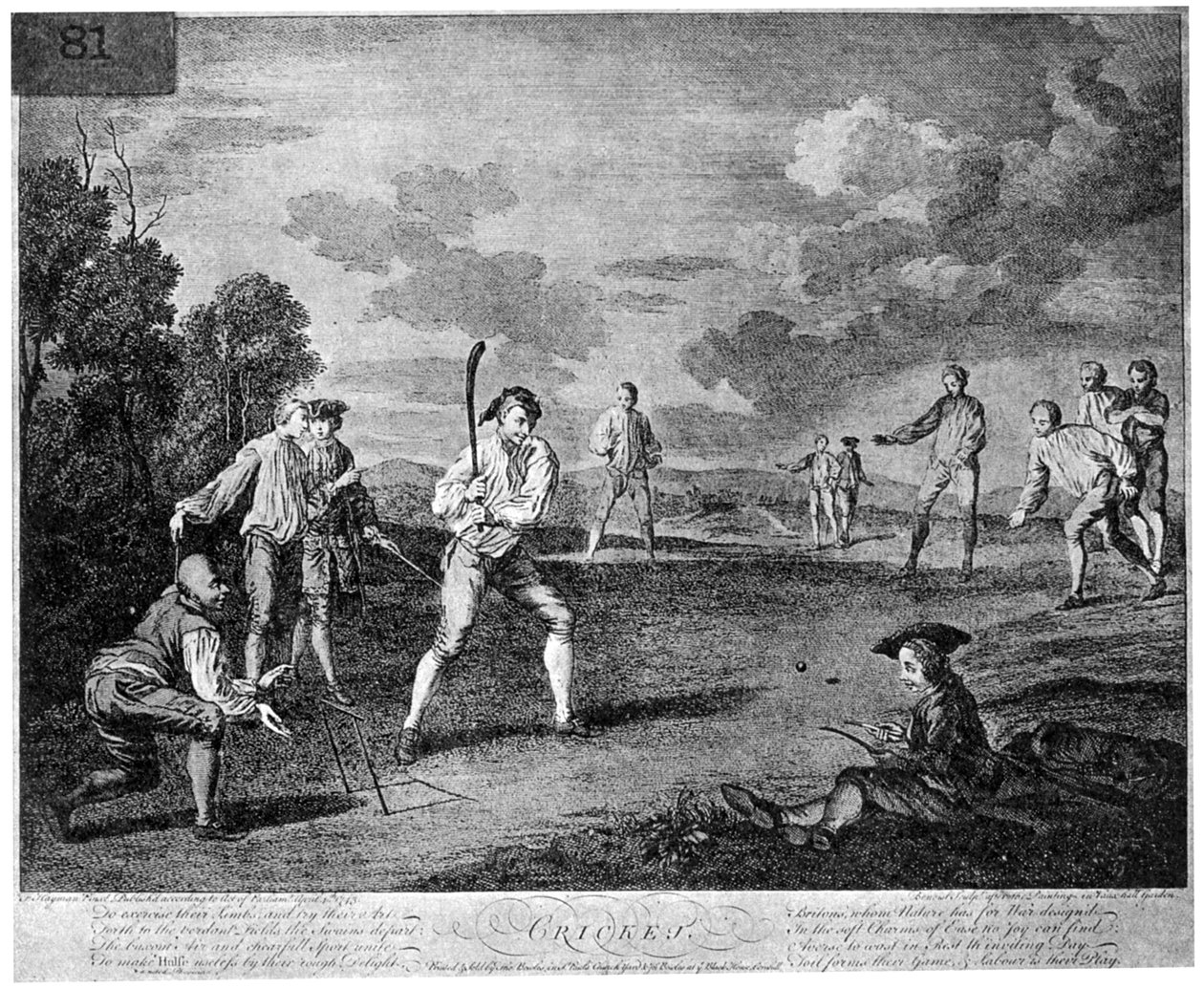 Críquet en 1743, 1912 de Unbekannt