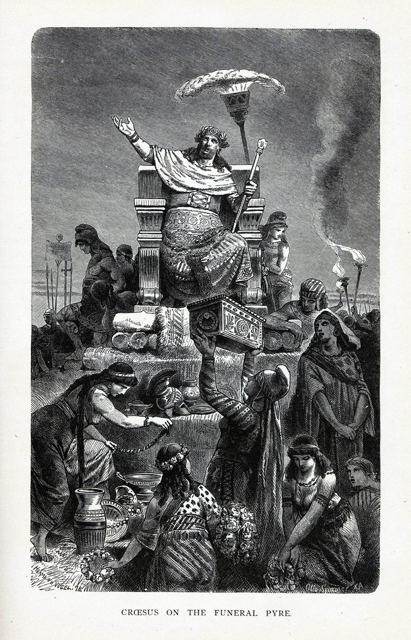 Creso en la pira funeraria, 1882 de Unbekannt