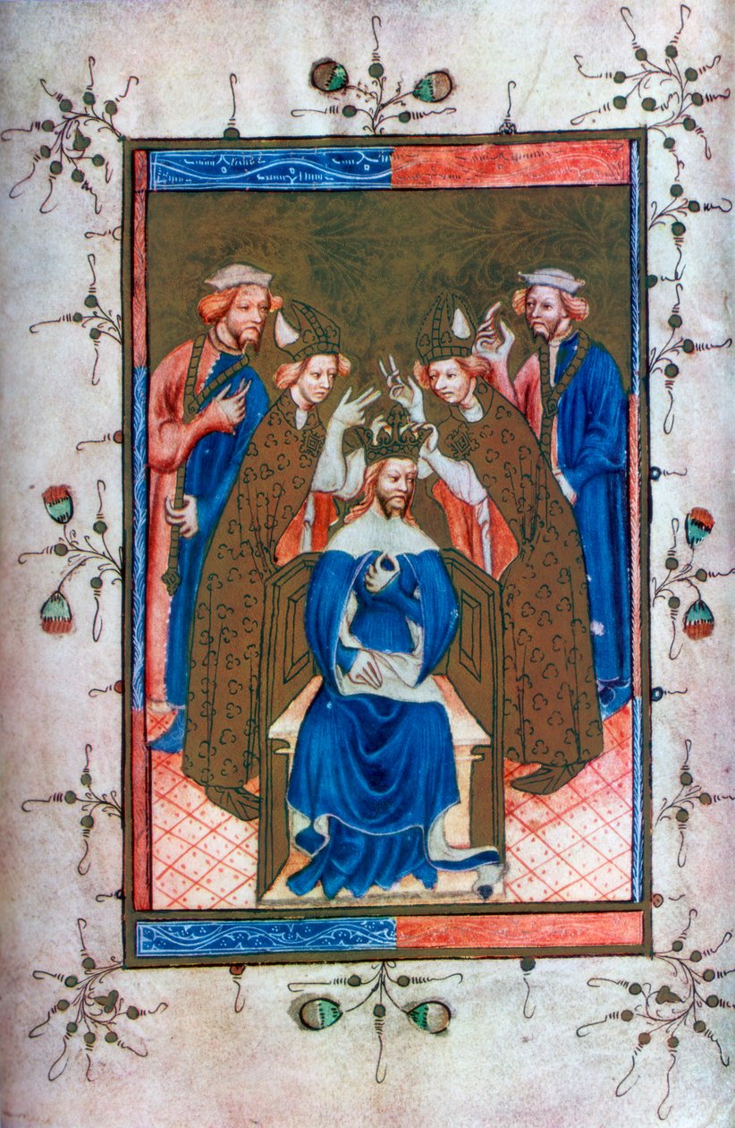 Coronación de un Rey, del Liber Regalis, Abadía de Westminster, siglo XIV, 1937 de Unbekannt