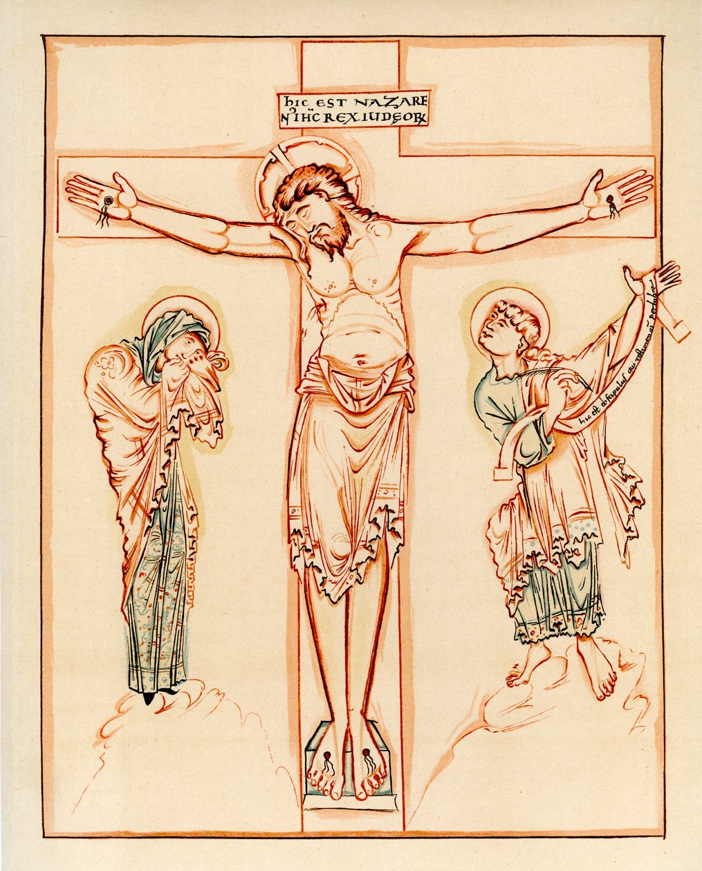 Crucifixión, 980-1000 d.C. de Unbekannt