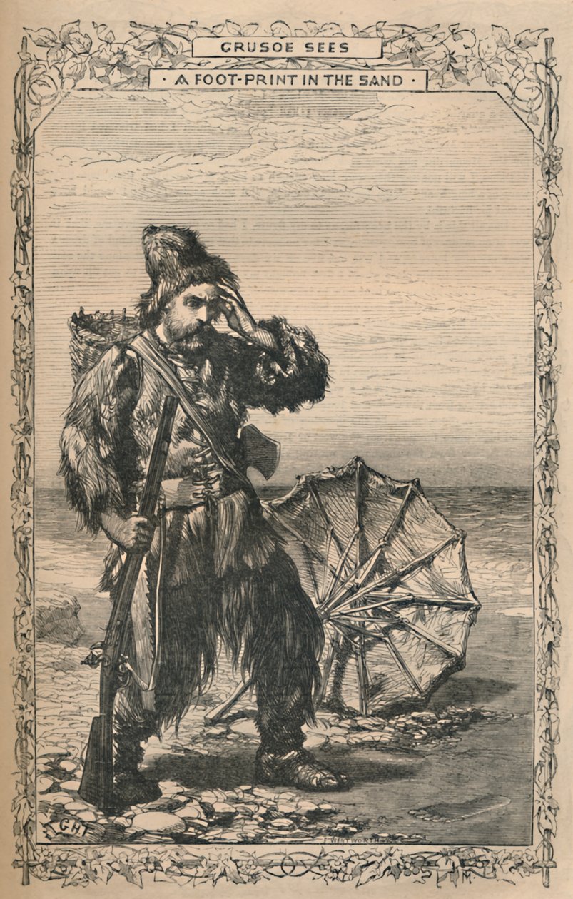 Crusoe Ve una Huella en la Arena de Unbekannt