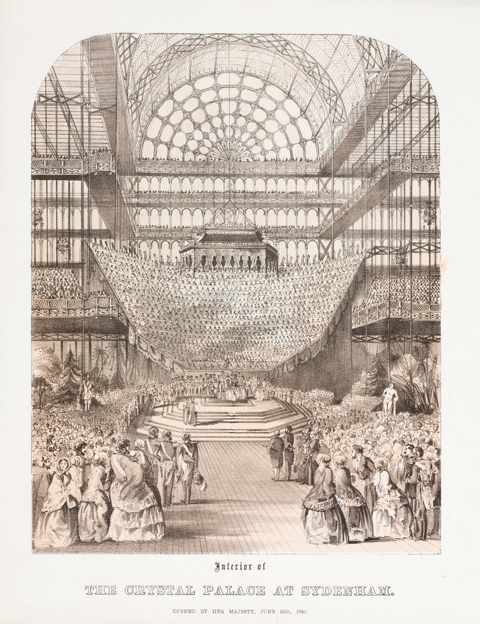 Palacio de Cristal, post-Gran Exposición Interior del Palacio de Cristal en Sydenham de Unbekannt
