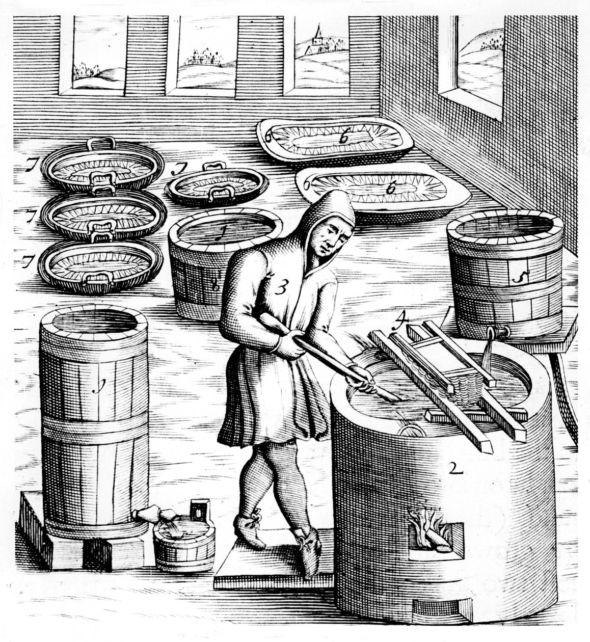 Cristalización de salitre, nitrato de potasio o KN03, 1683 de Unbekannt