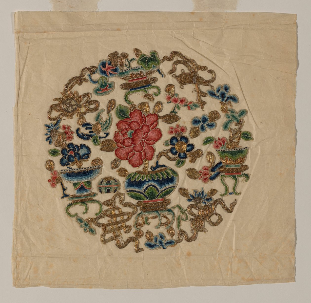 Motivo recortado en bordado, China, dinastía Qing 1644-1911, siglo XIX de Unbekannt