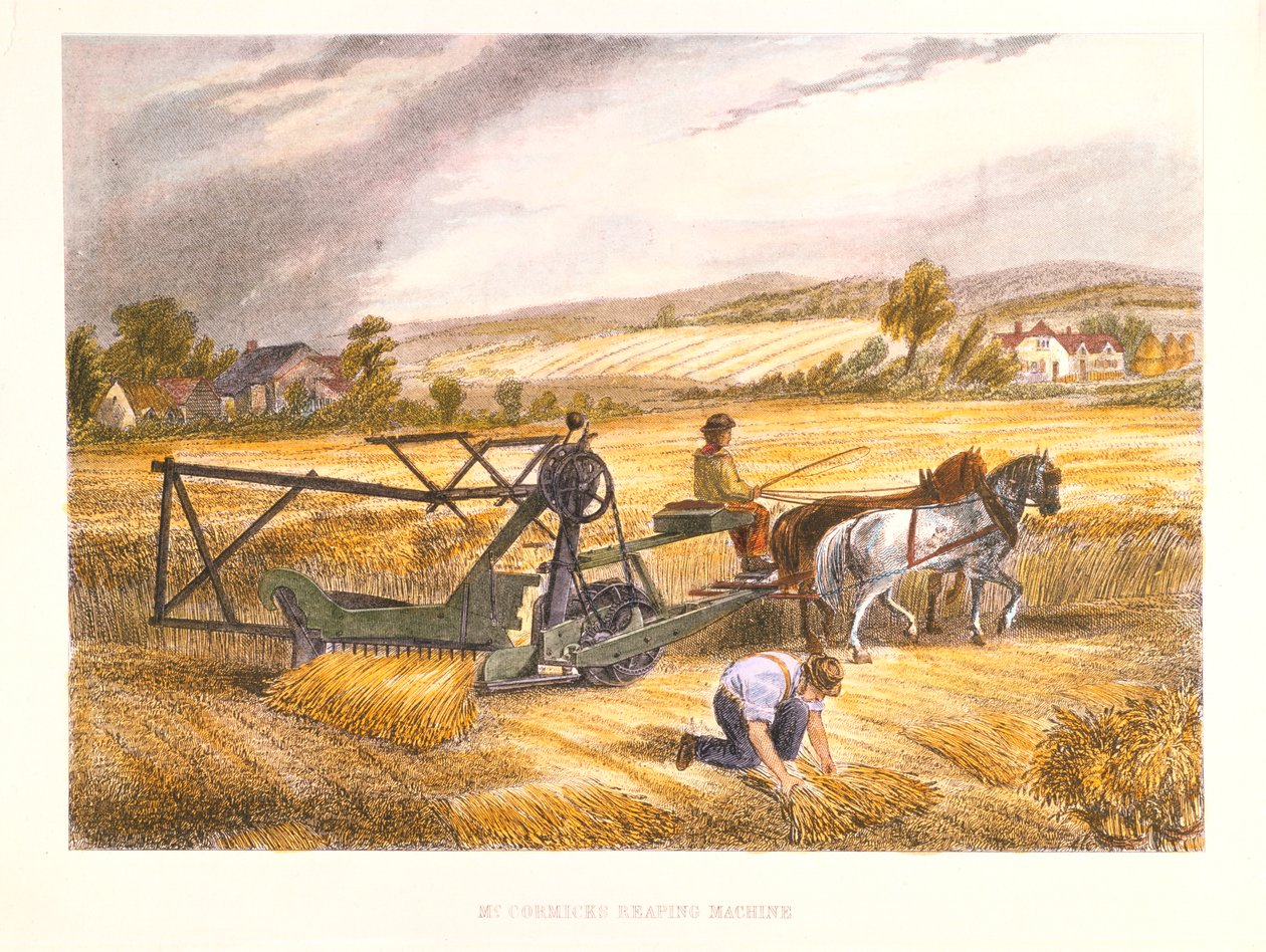 Máquina de segar de Cyrus McCormick de 1831 patentada en 1834, c. 1851 de Unbekannt