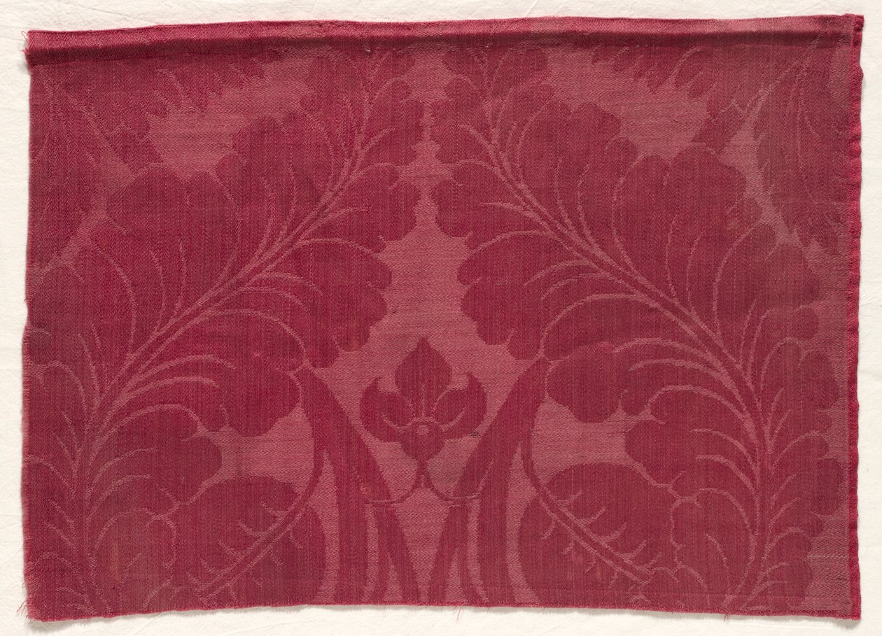 Damasco con diseño de hojas y flores, 1700s - 1800s de Unbekannt