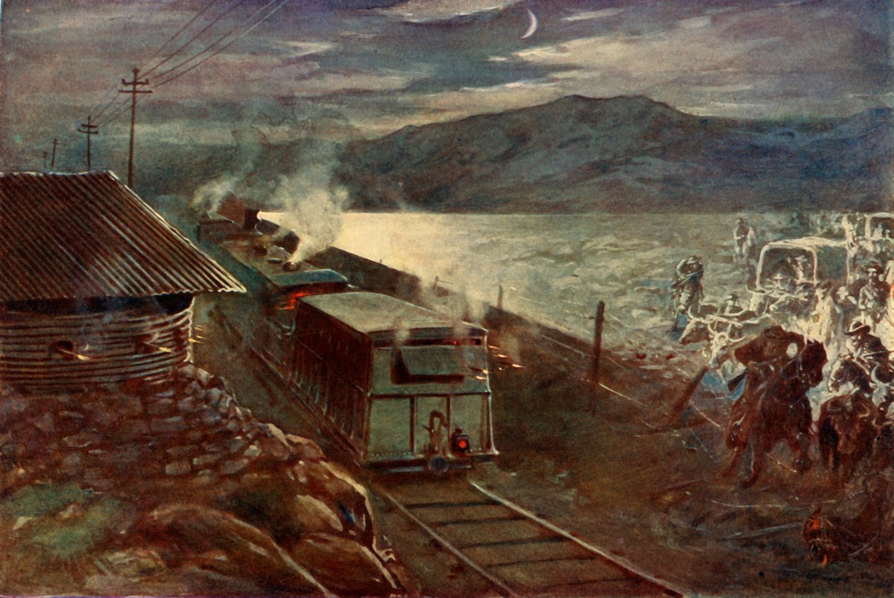 El intento de De Wet de cruzar el ferrocarril, 1902 de Unbekannt