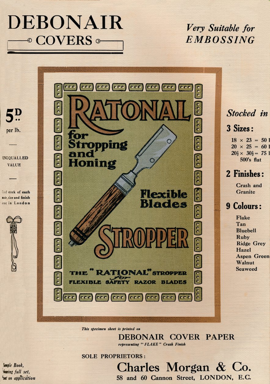 Cubiertas Debonair - Hojas de afeitar Ratonal Stropper, 1909 de Unbekannt