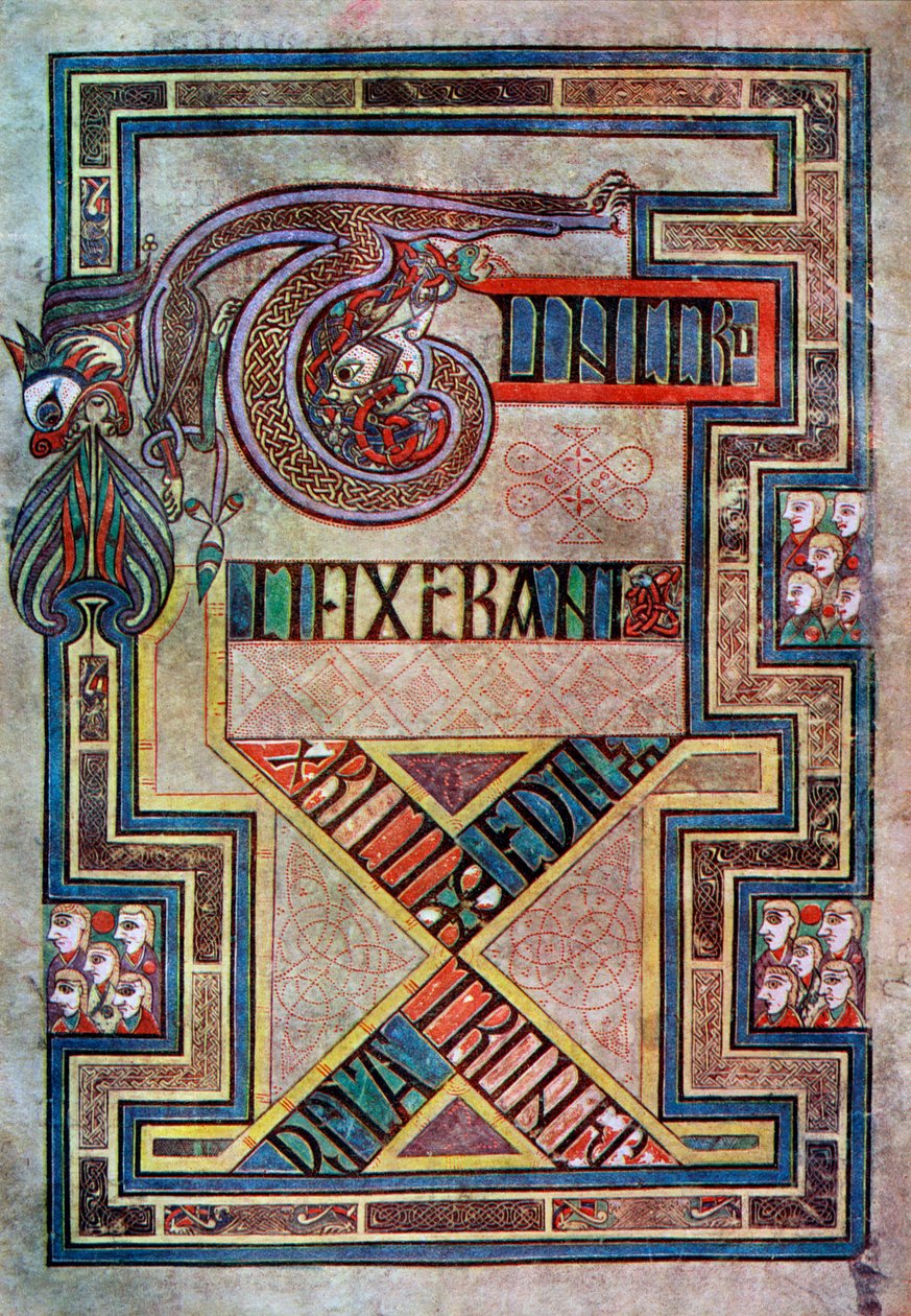 Página decorada, 800 d.C., siglo XX de Unbekannt