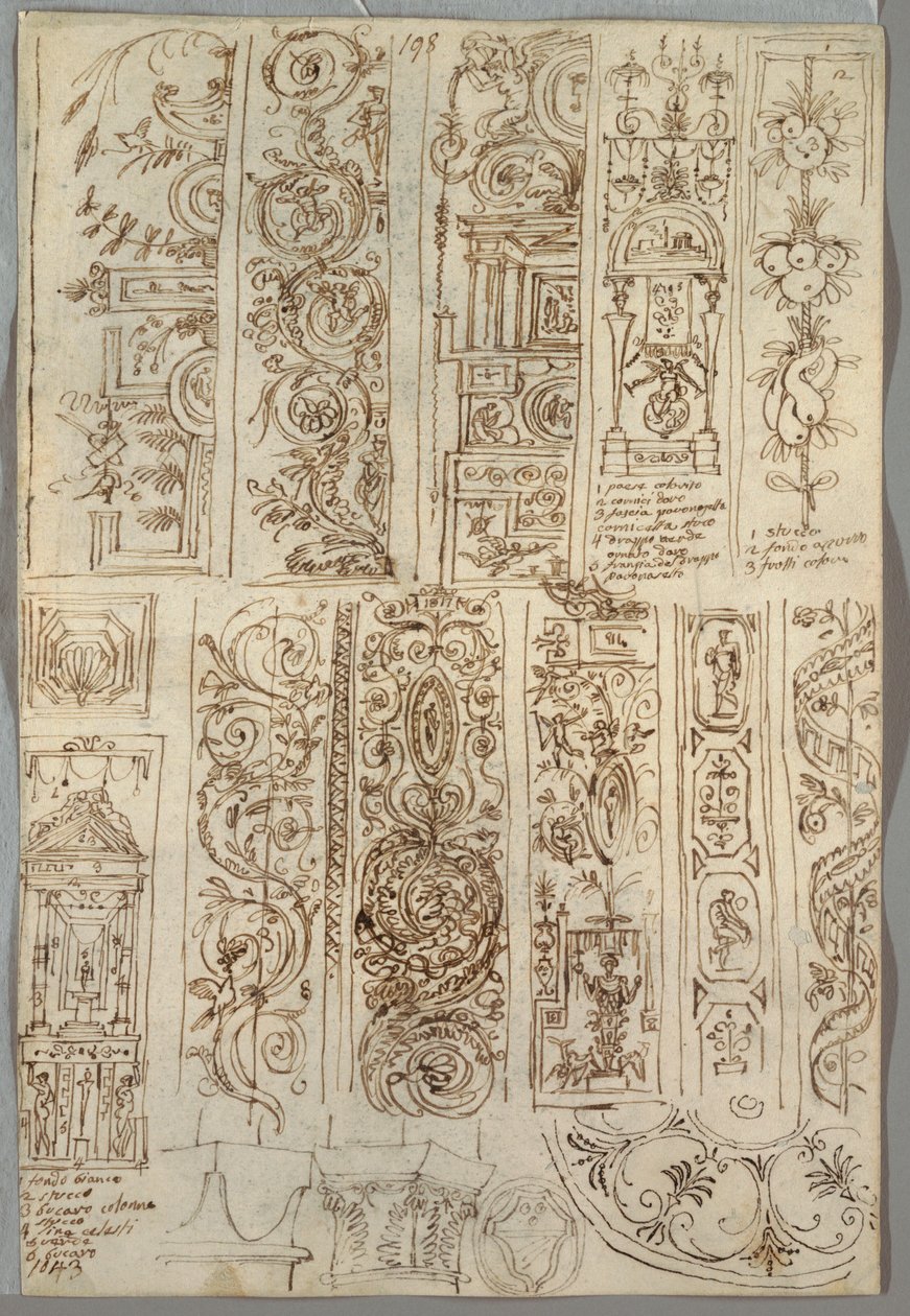 Estudios decorativos de candelabros de Unbekannt