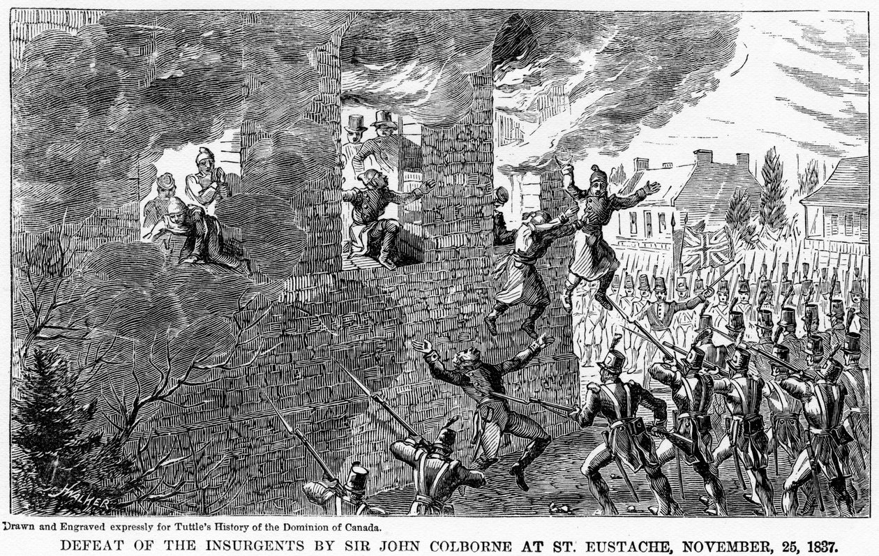 Derrota de los Insurgentes por Sir John Colborne en St Eustache, 25 de noviembre de 1837 de Unbekannt