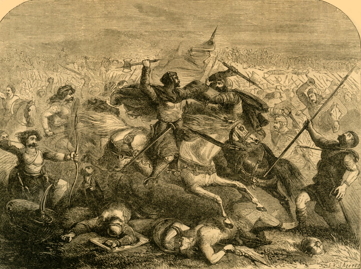 Derrota de los Sajones por Arturo, c1890 de Unbekannt