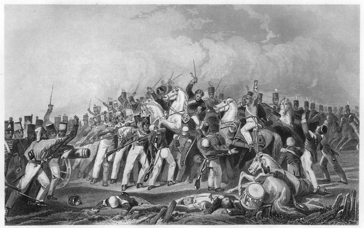 Derrota de los amotinados de Sealkote por la columna del General Nicholson, 1857, c1860 de Unbekannt