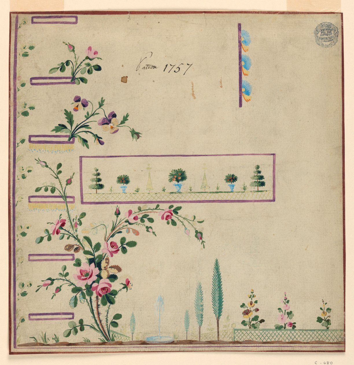 Diseño para Gile, patrón 1757 de la Fabrique de St. Ruf de Unbekannt