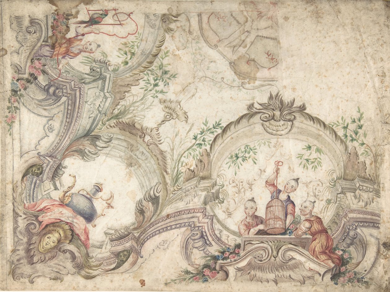 Diseño para una decoración de techo con chinoiseries de Unbekannt