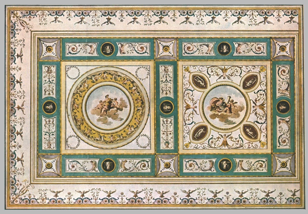 Diseño para un techo en una sala de estar, Italia, 1928 de Unbekannt