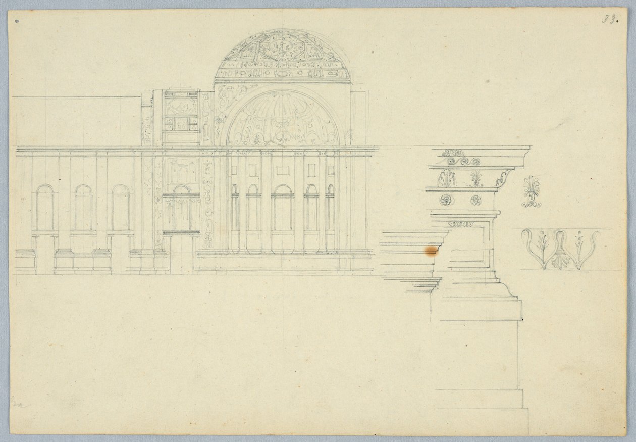 Diseño para el interior de un edificio con cúpula de Unbekannt