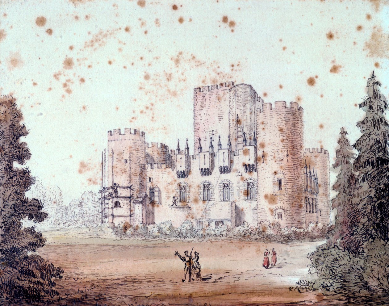 Diseño para el exterior de un edificio, 1868 de Unbekannt