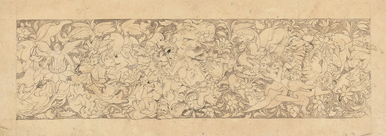 Diseño de animales y plantas entrelazados, siglos XVIII-XIX de Unbekannt