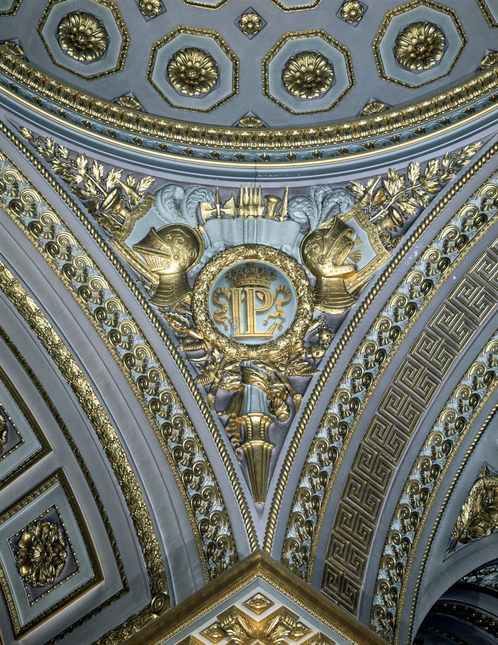 (detalle) de un pendentivo en una cúpula, Galerie des Batailles, Chateau de Versailles, Francia de Unbekannt