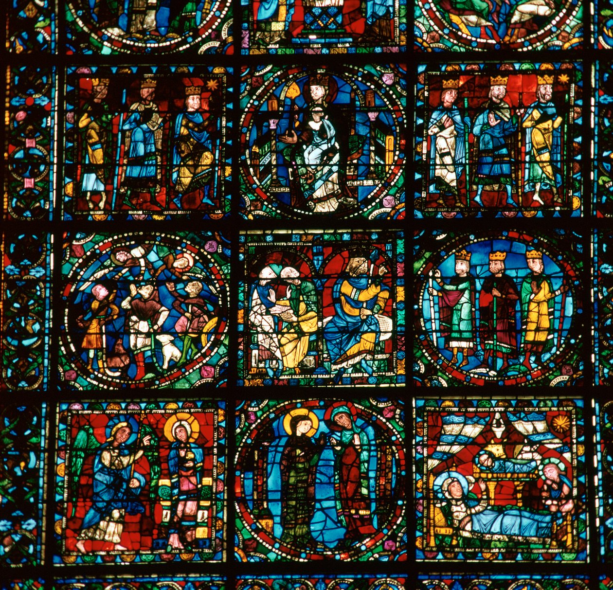 (detalle) de la Gran Ventana Oeste de la Catedral de Chartres, siglo XII de Unbekannt
