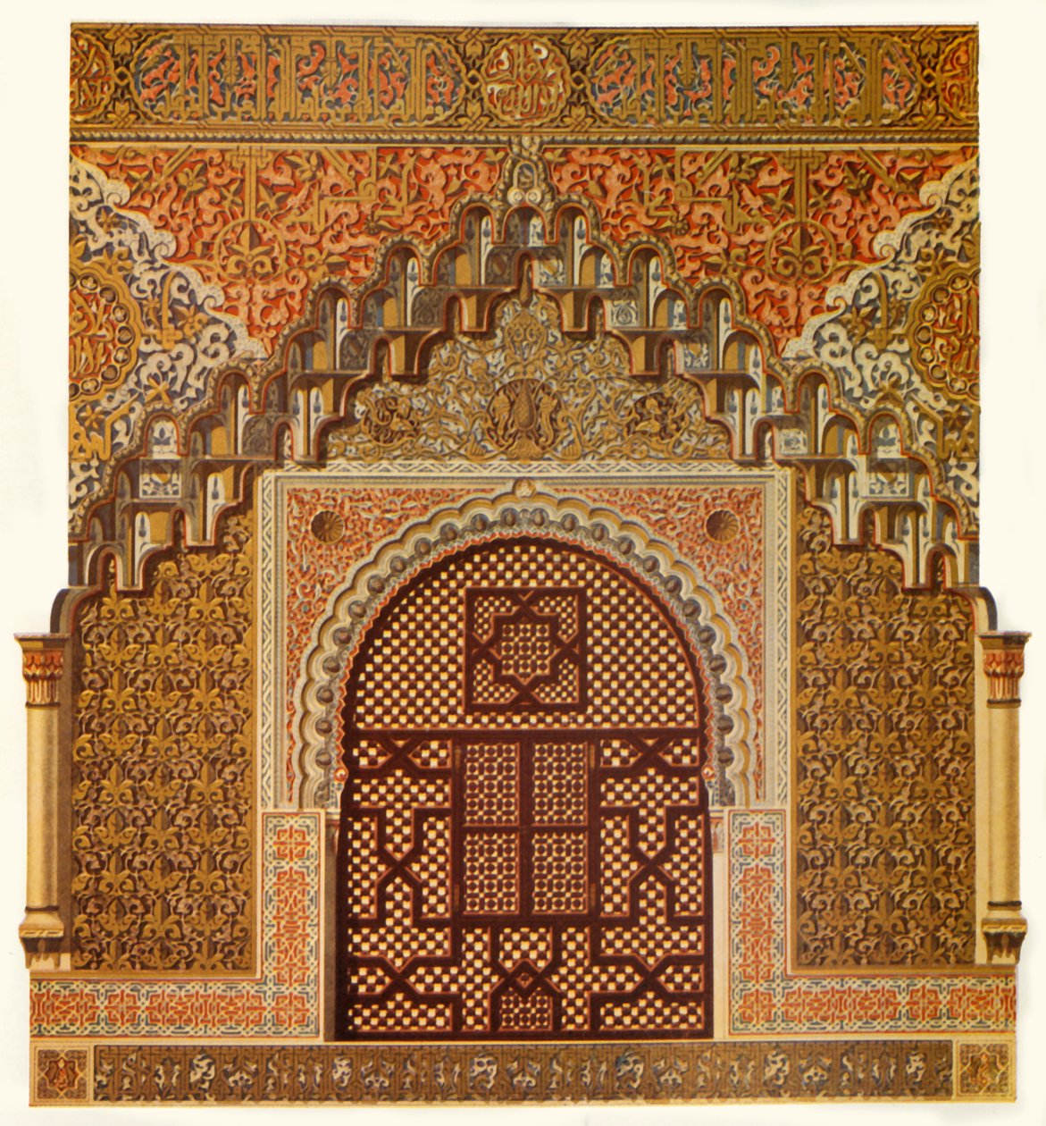 (detalle) de las ventanas laterales en el Salón de las Dos Hermanas, 1907 de Unbekannt