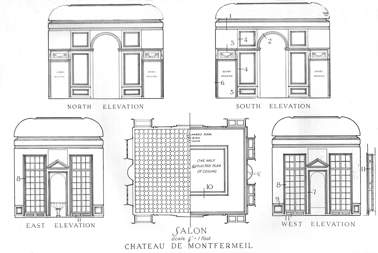 Detalles de los salones, Chateau de Montfermeil, París, 1924 de Unbekannt