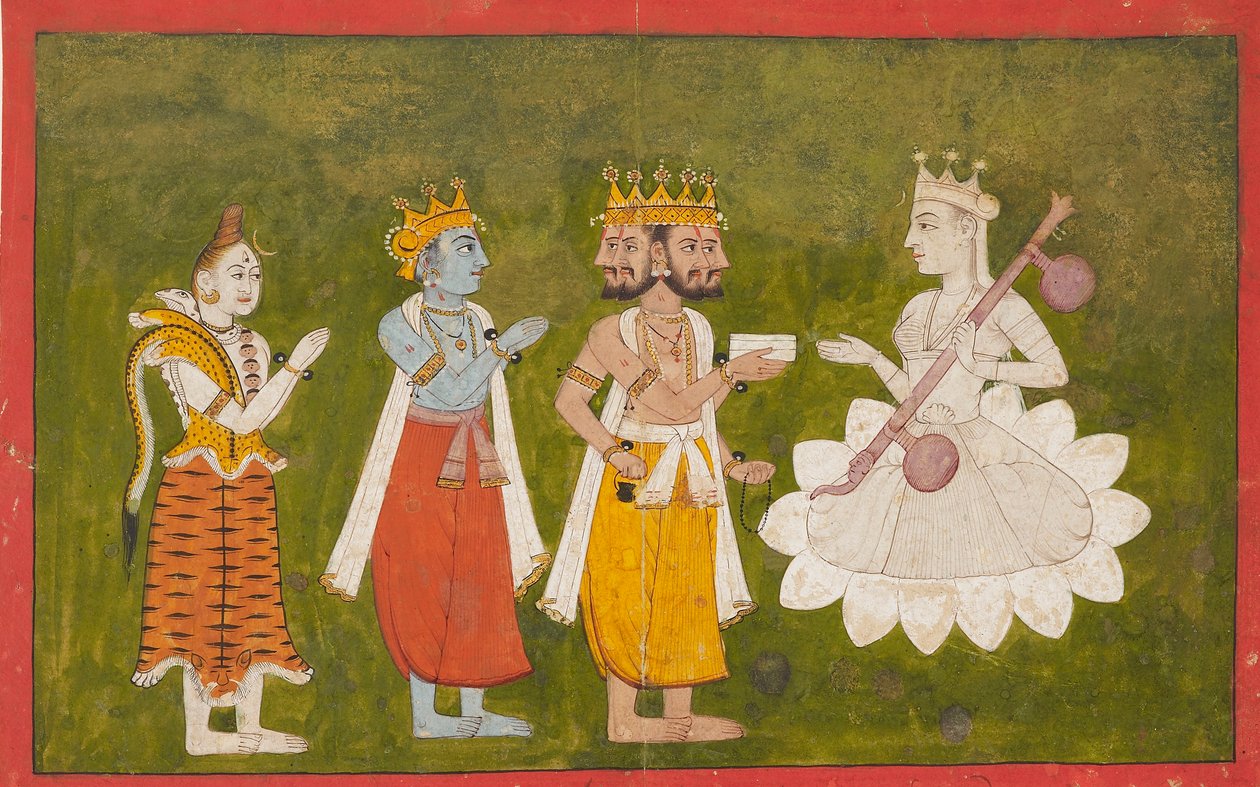 Devi reverenciada por Brahma, Vishnu y Shiva de Unbekannt
