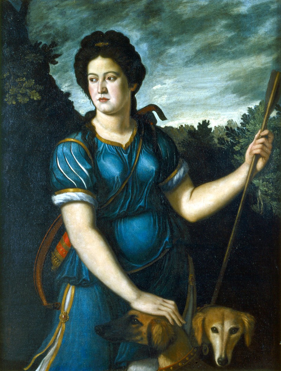 Diana la Cazadora con sus dos perros, siglo XVI de Unbekannt