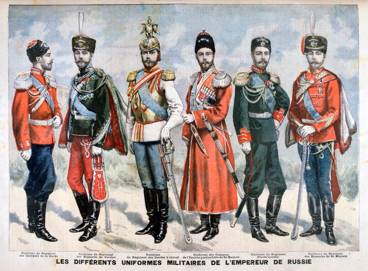 Diferentes uniformes militares rusos del Emperador de Unbekannt