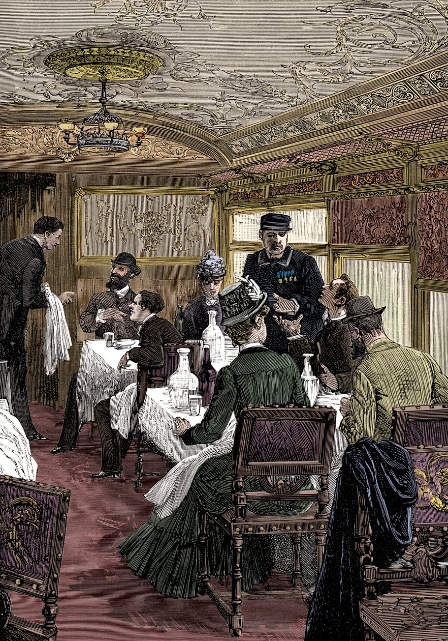 Coche comedor en el Orient Express, c1885 de Unbekannt