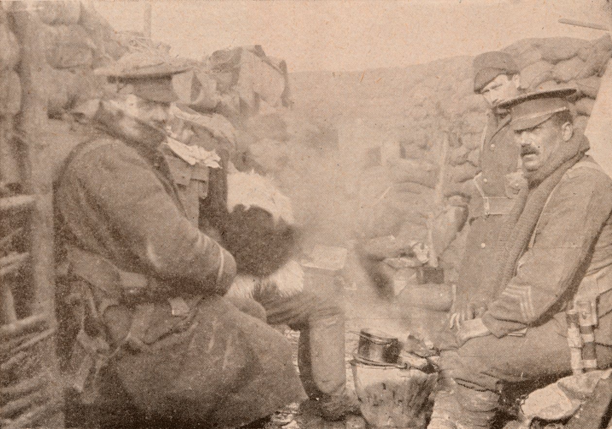 Cena en las trincheras, c. 1915 1928 de Unbekannt