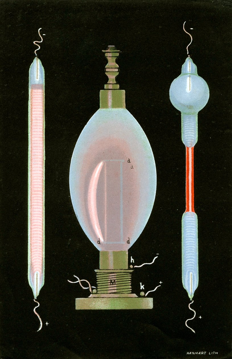 Descarga en tubos de Geissler que contienen gases rarificados, 1887 de Unbekannt