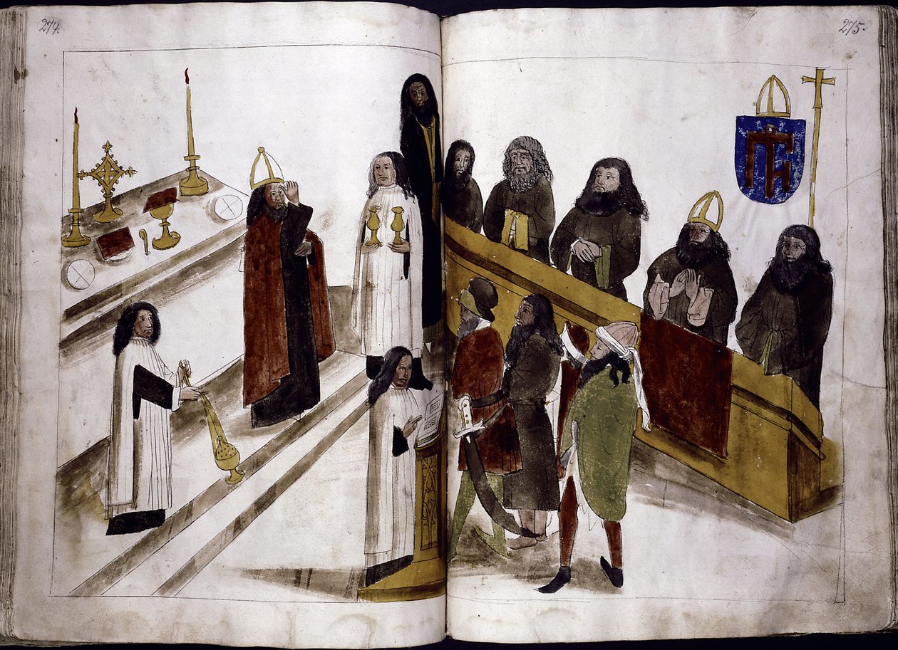 Servicio divino según el rito ortodoxo griego de: Crónica del Concilio de Constanza de Ulrich Richental, 1414-1418 de Unbekannt