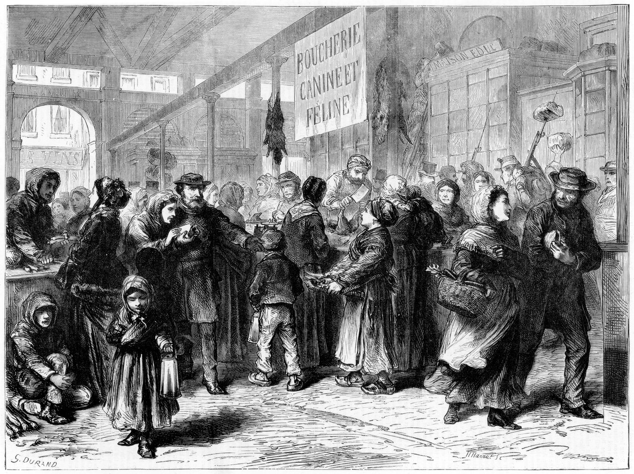 Carnicero de carne de perro y gato en París, Guerra Franco-Prusiana, 1871 de Unbekannt