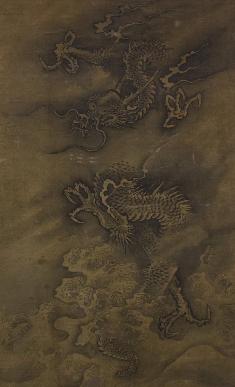 Dragón entre nubes y olas de Unbekannt