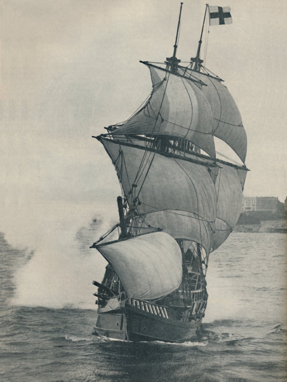 Buque insignia de Drake en su viaje alrededor del mundo, réplica, 1937 de Unbekannt