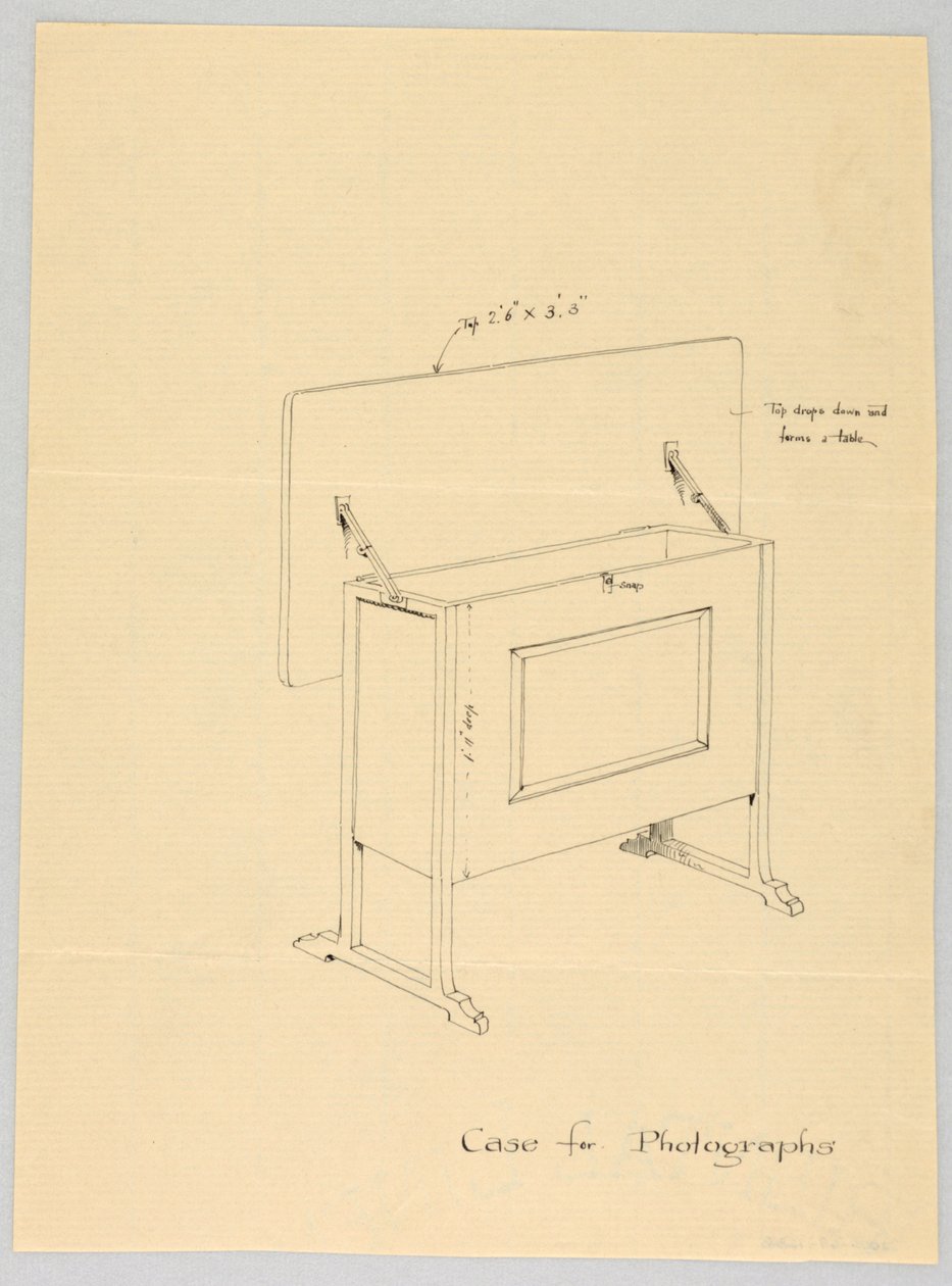 Dibujo, Diseño para una Caja con Tapa Inclinada para Fotografías de Unbekannt