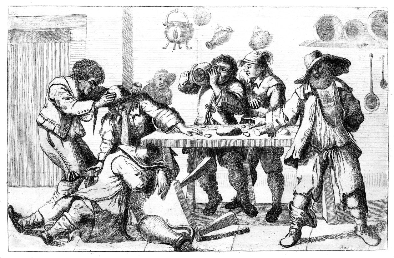 Figuras ebrias, siglo XVII de Unbekannt