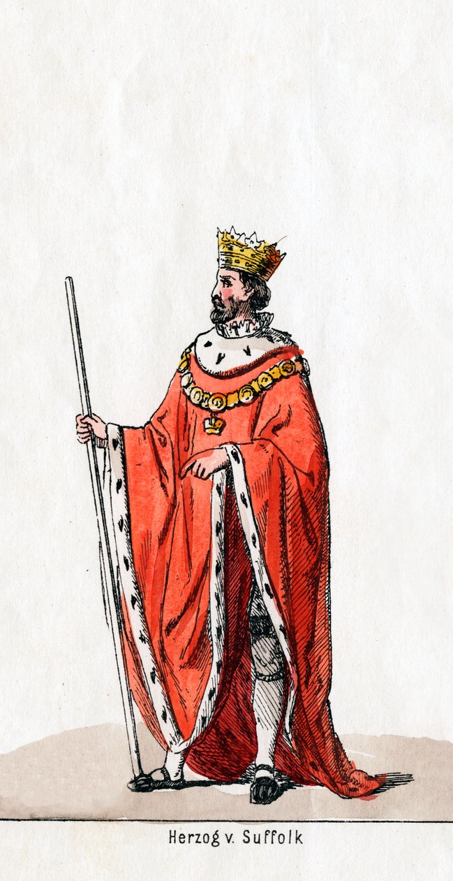 Duque de Suffolk, diseño de vestuario para la obra de Shakespeare, Enrique VIII de Unbekannt
