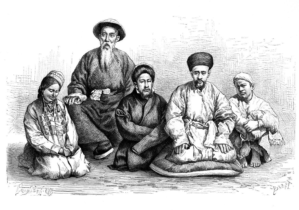 Dungans y Taranchis, tipos y trajes, c1890 de Unbekannt