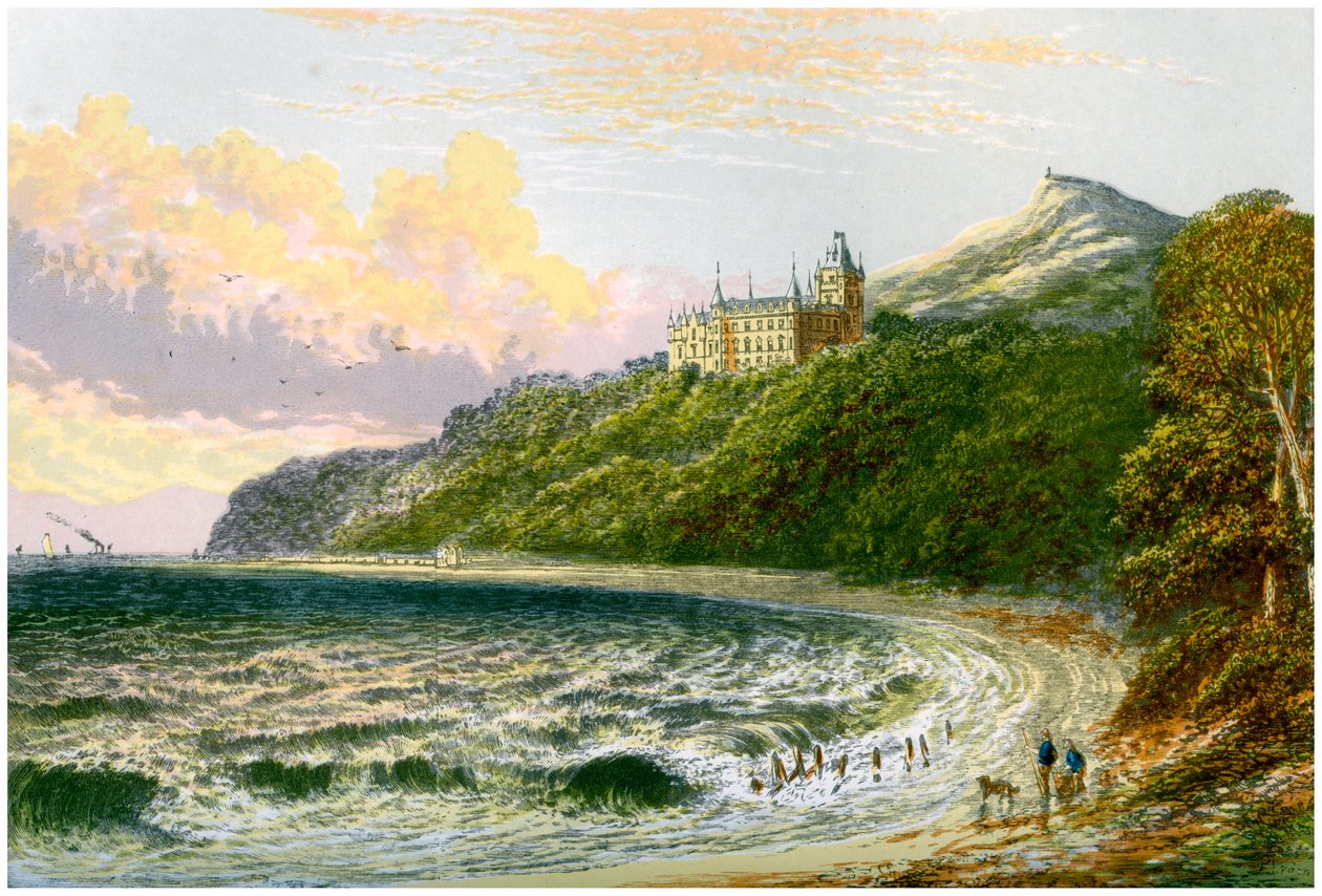 Castillo de Dunrobin, Sutherland, Escocia, hogar del Duque de Sutherland, c1880 de Unbekannt