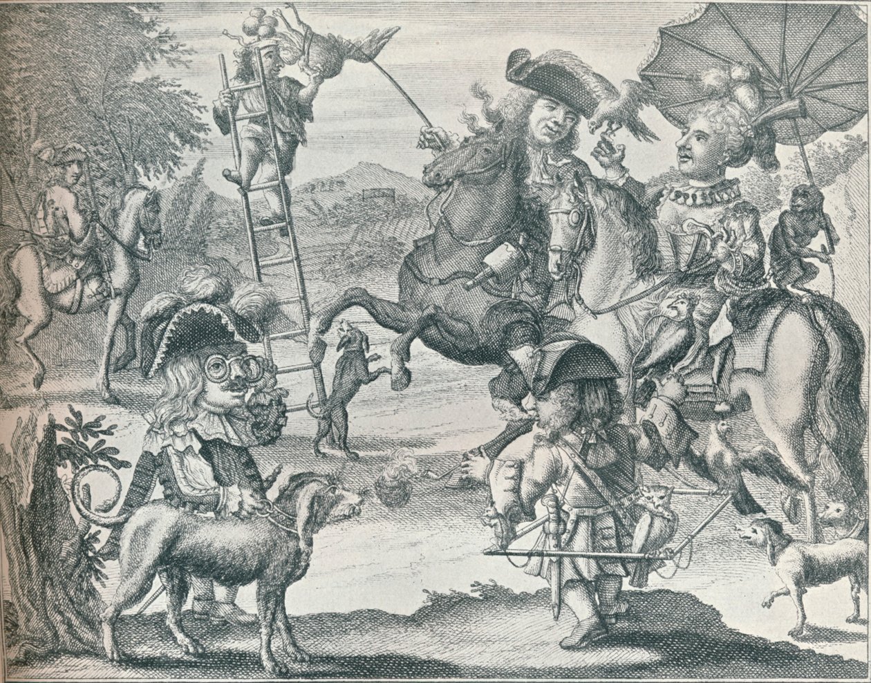 Parodia holandesa sobre la cetrería, c1716, 1916 de Unbekannt