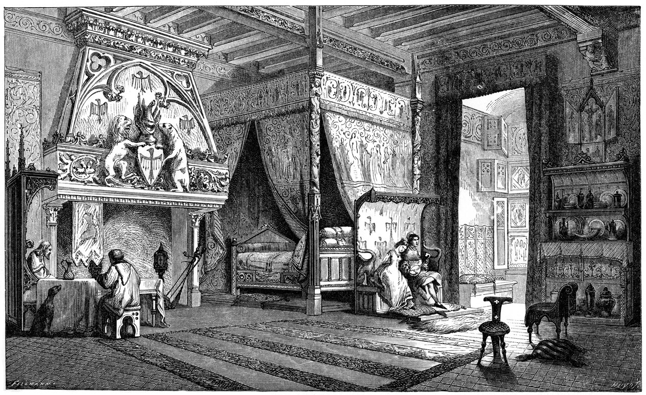 Sala de estar de un señor del siglo XIV de Unbekannt